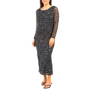 Rachel Zoe Mesh Polka Dot Midi Dress